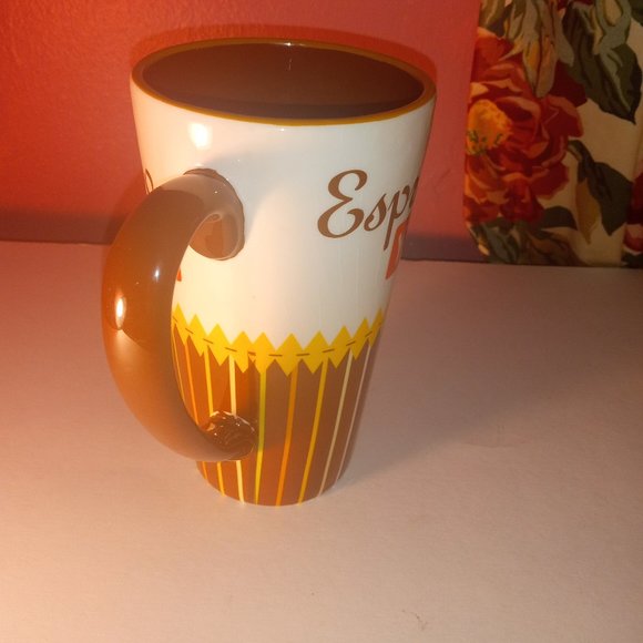 COFFEE & TEA BEVERAGE TALL MUG THAT SAYS ESPRESSO YOURSELF FROM CRACKER BARREL - Picture 6 of 7